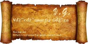 Vörösmarty Géza névjegykártya