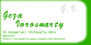 geza vorosmarty business card